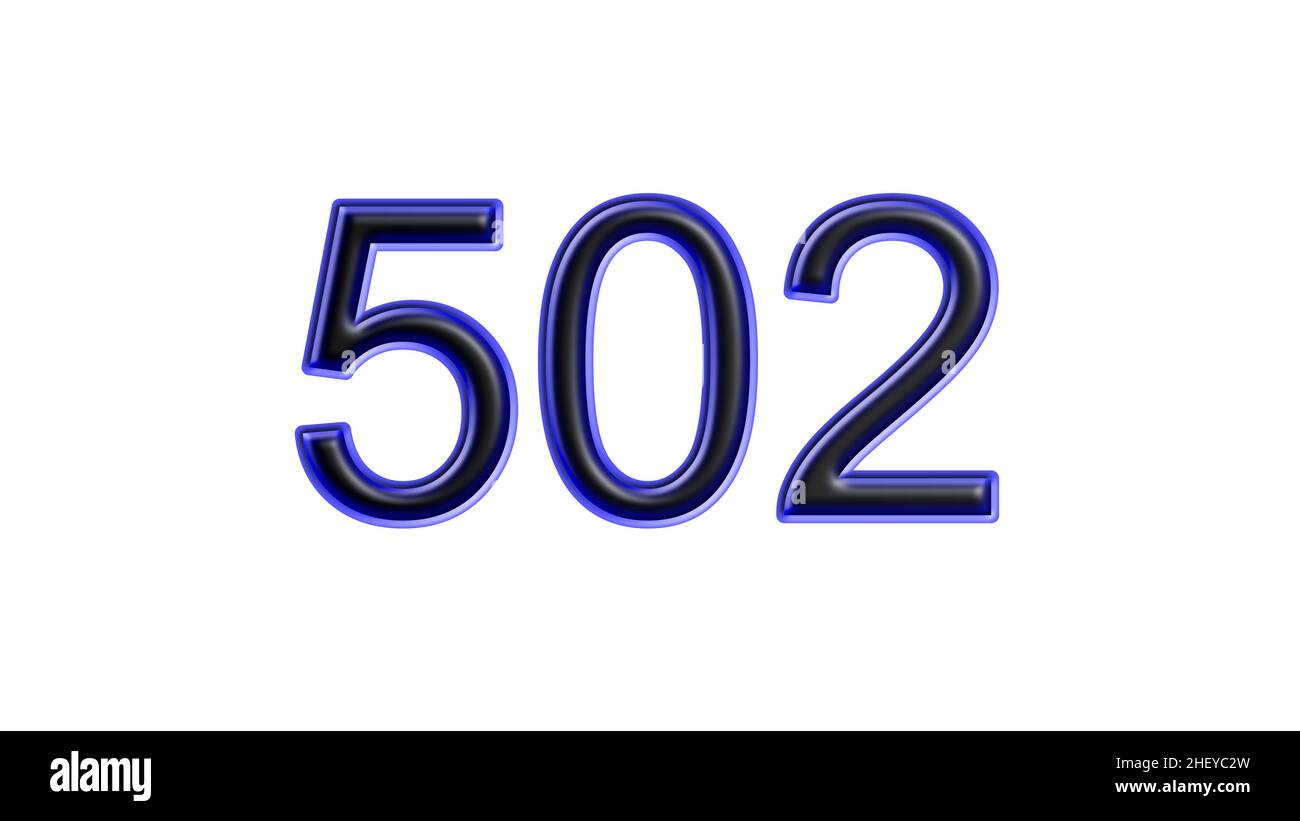blue 502 number 3d effect white background Stock Photo - Alamy
