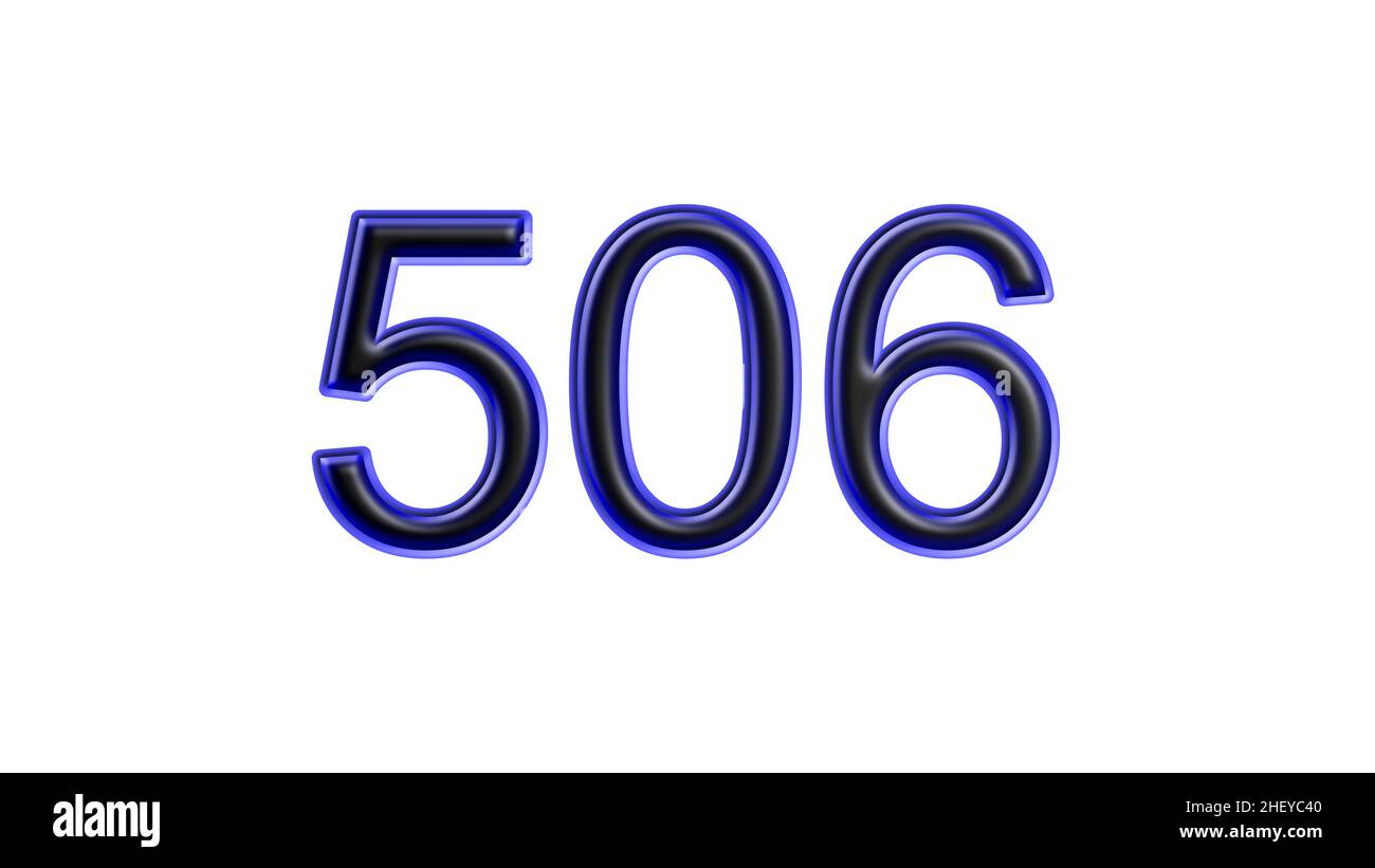 blue 506 number 3d effect white background Stock Photo - Alamy