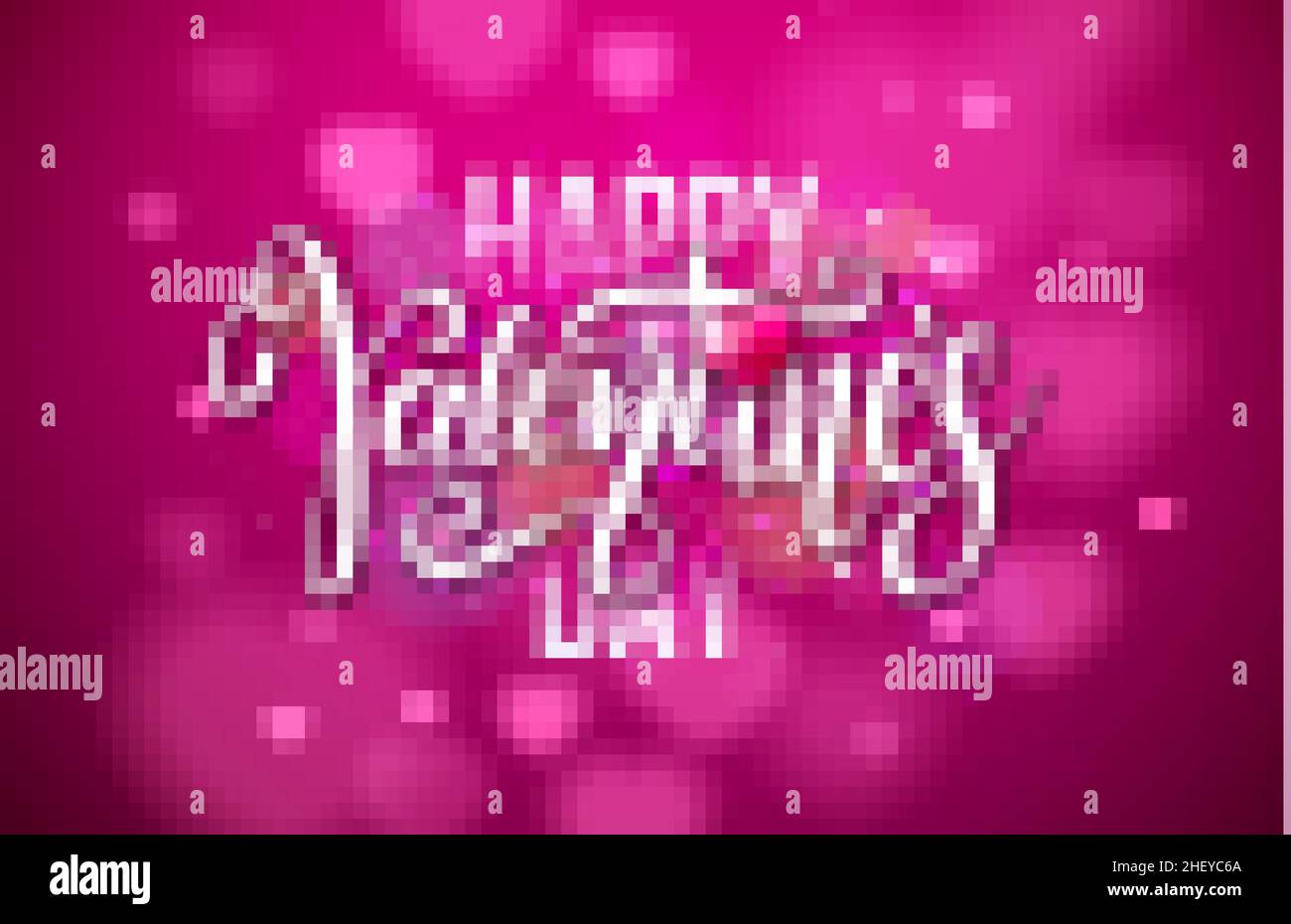 Happy Valentines Day Design with Typography Letter and Herat on Red ...