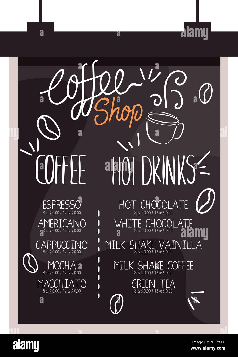 coffee shop chalkboard Stock Vector Image & Art Alamy