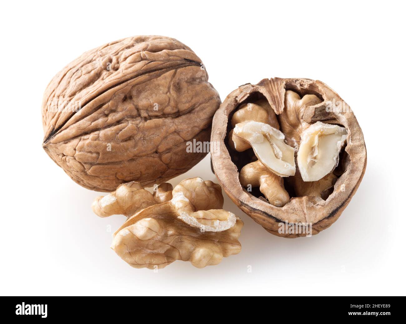 Walnuts isolated on white background Stock Photo