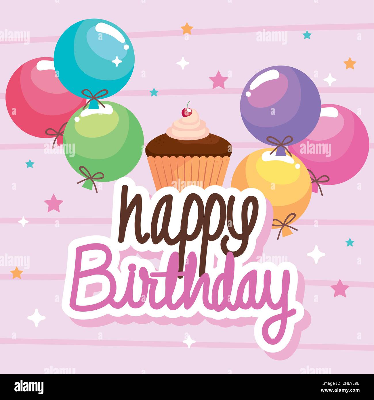 happy birthday postcard Stock Vector Image & Art Alamy
