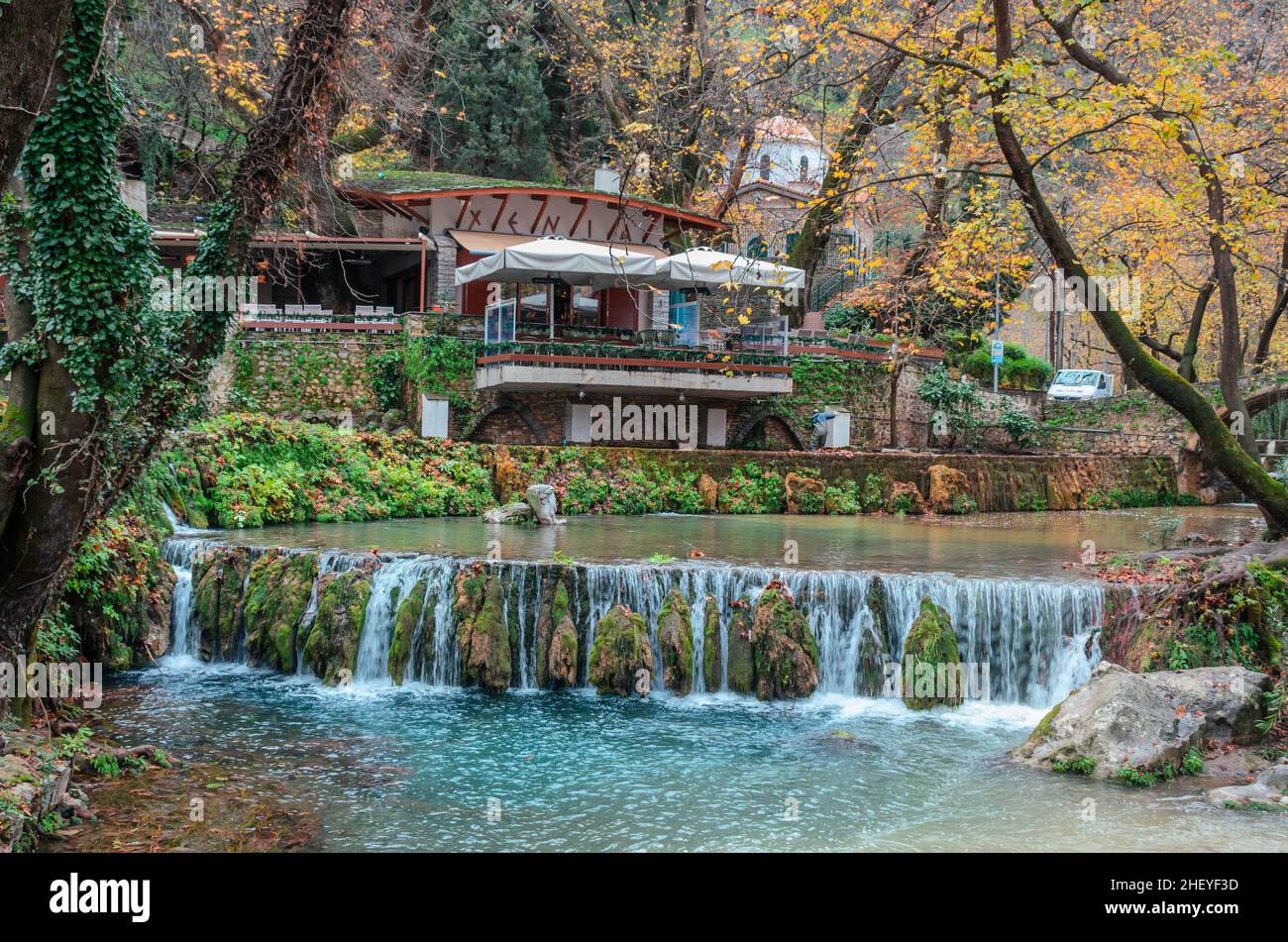 Livadia Greece, Livadia is the beautiful city of central Greece and the the capital of the Boeotia regional district. Stock Photo