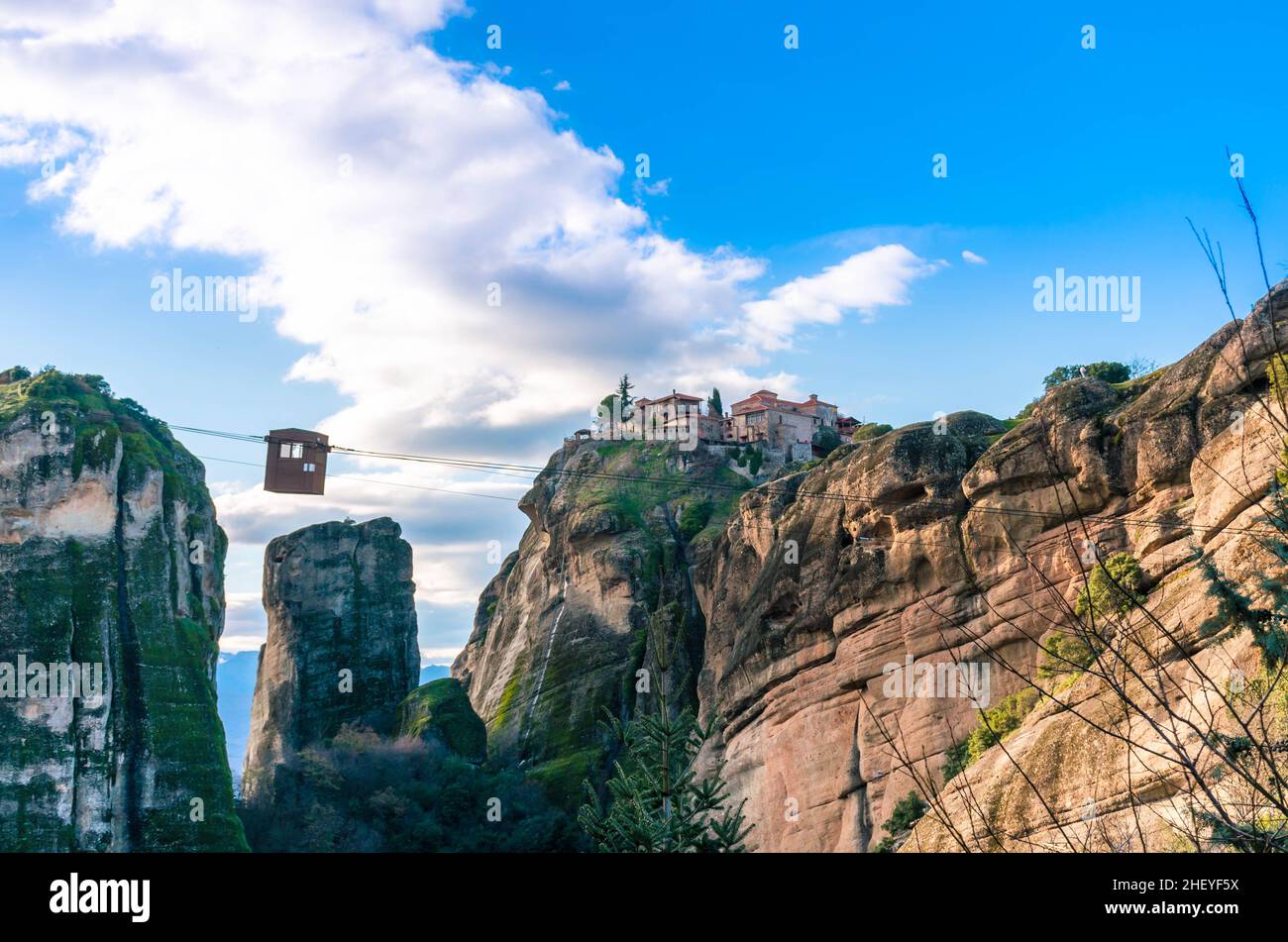 Meteora is one of the most impressive landmarks of Greece  located on the northern side of Greece in short distance from Trikala and Kalambaka. Stock Photo