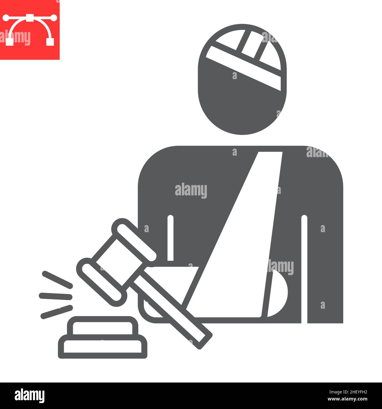 Personal injury law glyph icon, medical and broken hand, injured person  vector icon, vector graphics, editable stroke solid sign, eps 10 Stock  Vector Image & Art - Alamy