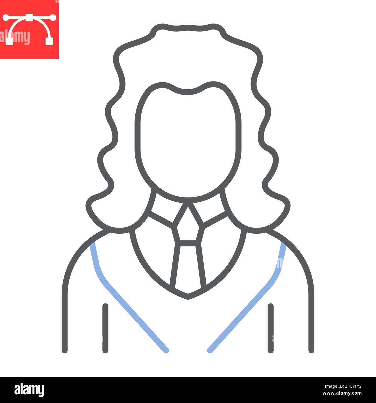 Judge line icon, person and justice, judge vector icon, vector graphics, editable stroke outline sign, eps 10. Stock Vector