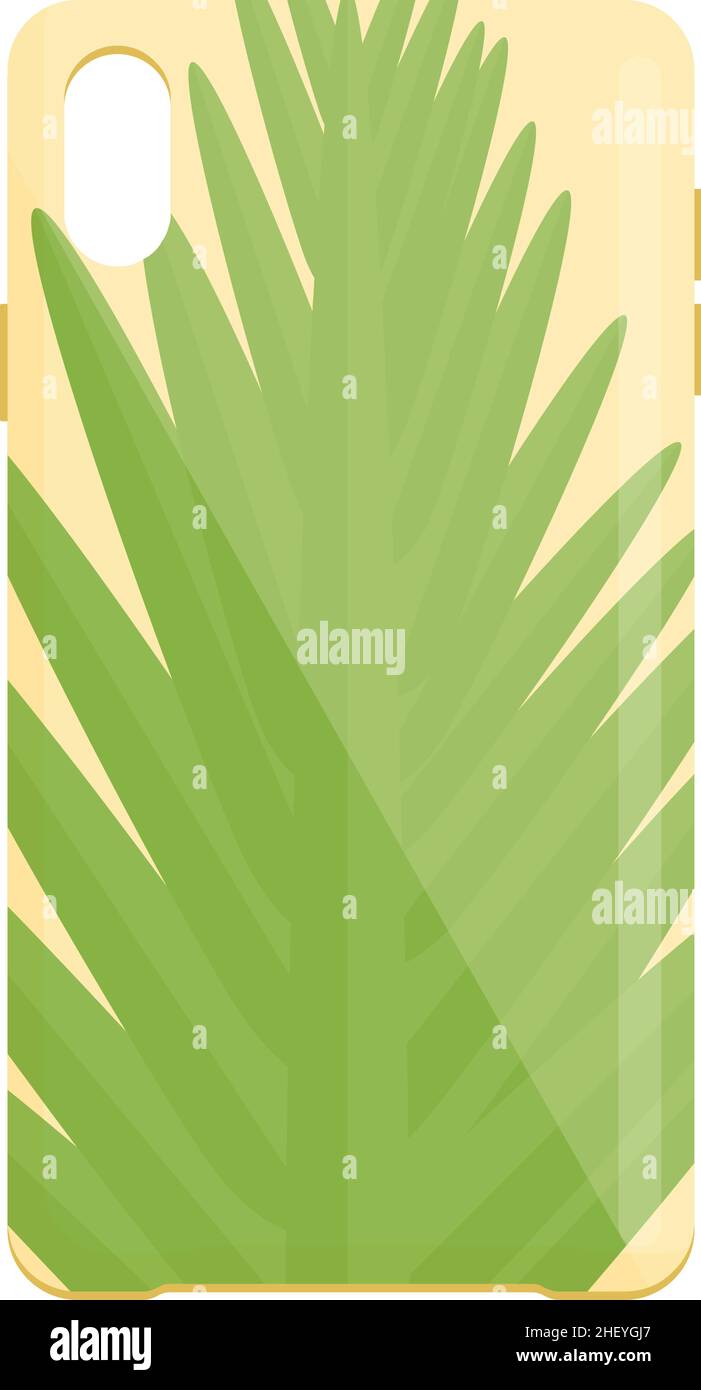 Palm Leaf Smartphone Cover Icon Cartoon Vector Phone Case Stock Vector