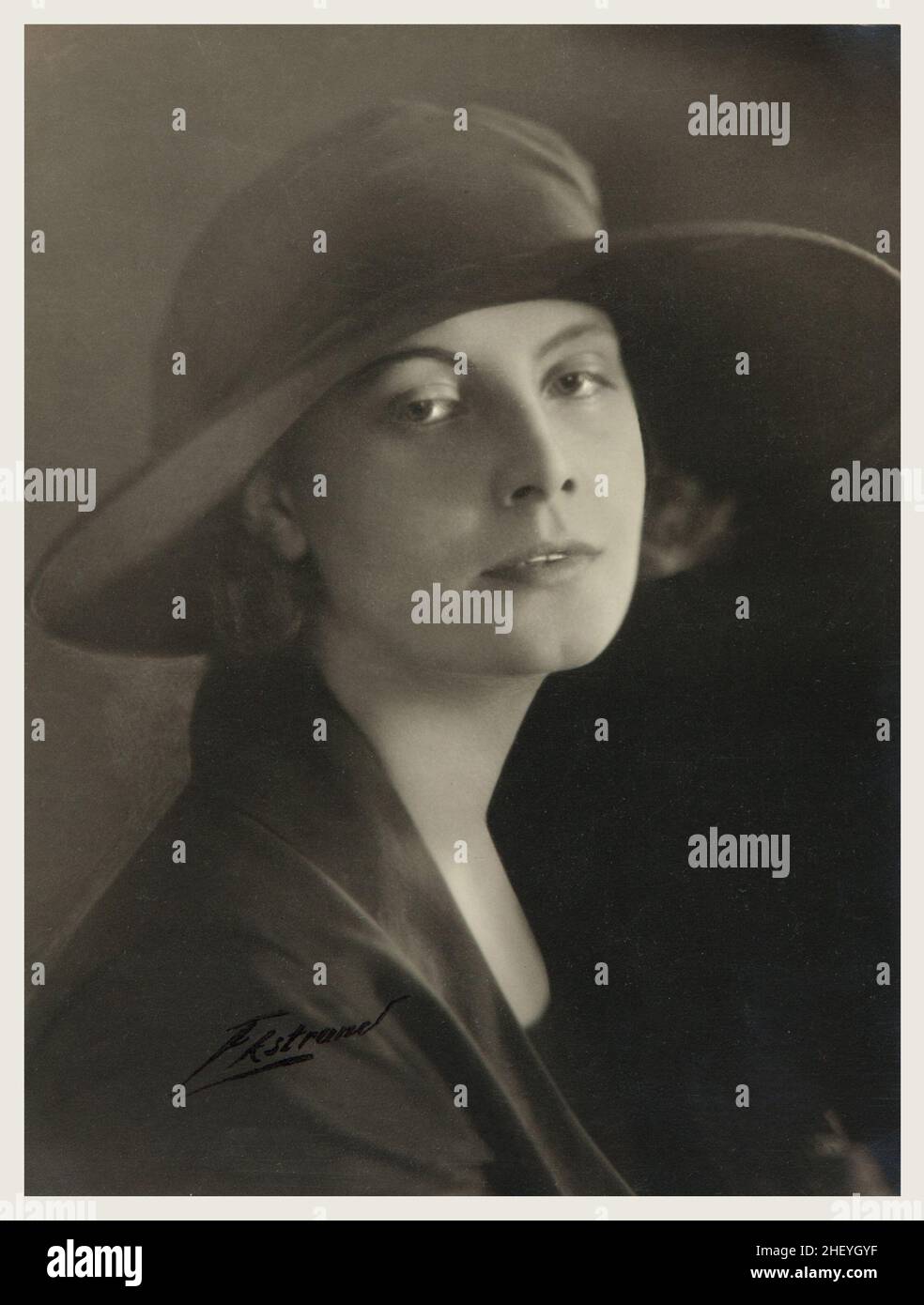 Greta Garbo by Olof Ekstrand (1923). Swedish Portrait Photo Stock Photo