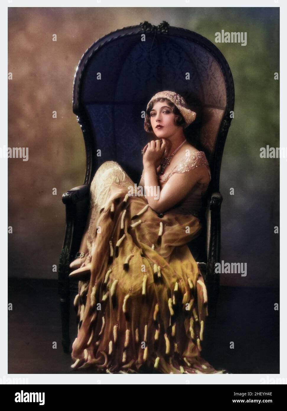 Marion Davies in Beverly of Graustark by Ruth Harriet Louise (MGM,1926). Portrait Photo. Colorized. Publicity photo. Stock Photo