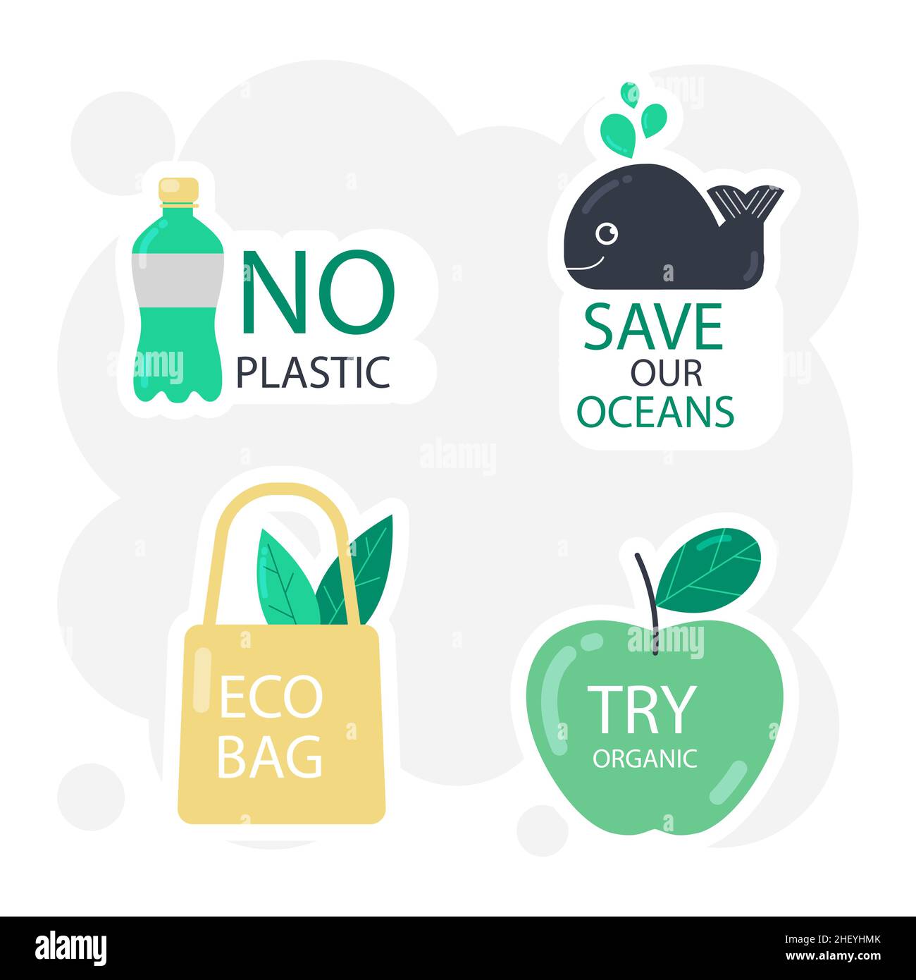 Flat design ecology badges set Vector illustration Stock Vector Image ...