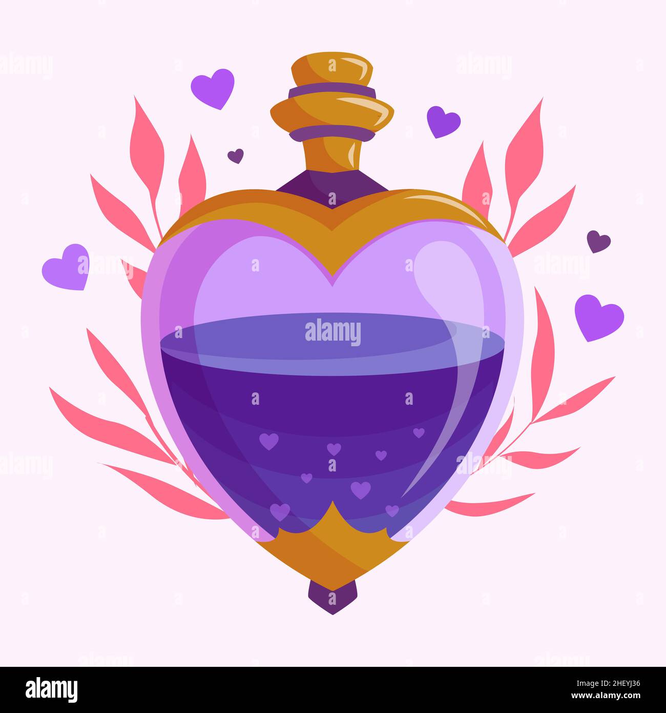 Hand drawn flat design love potion illustration Vector illustration ...