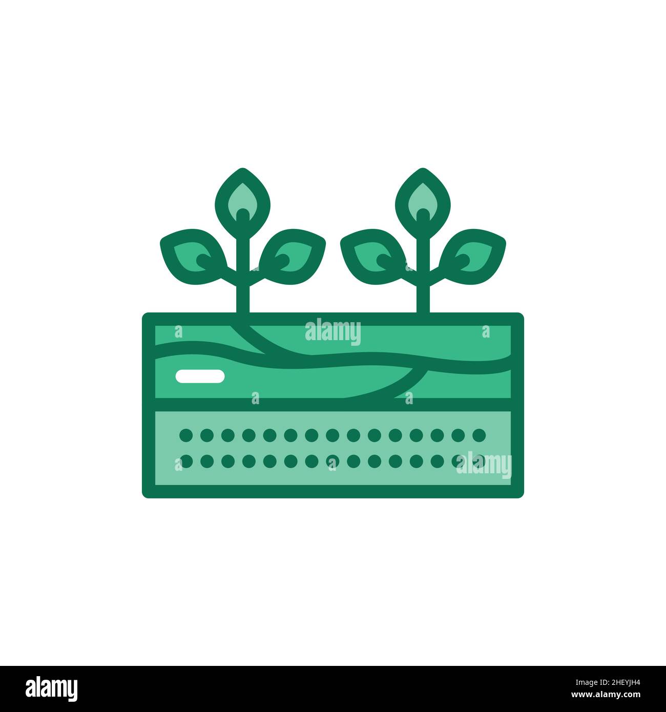 Growing plants line icon. Isolated vector element. Stock Vector