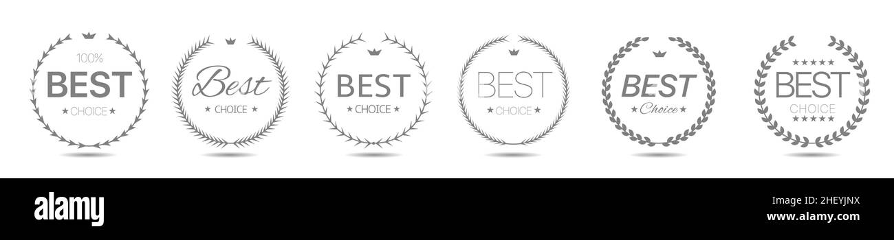 Best choice Laurel wreath label set Vector Stock Vector Image & Art - Alamy