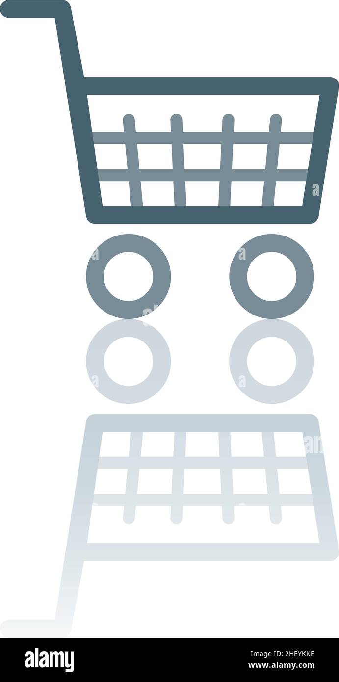 Color icon with reflection on the floor of a shopping cart Stock Vector ...