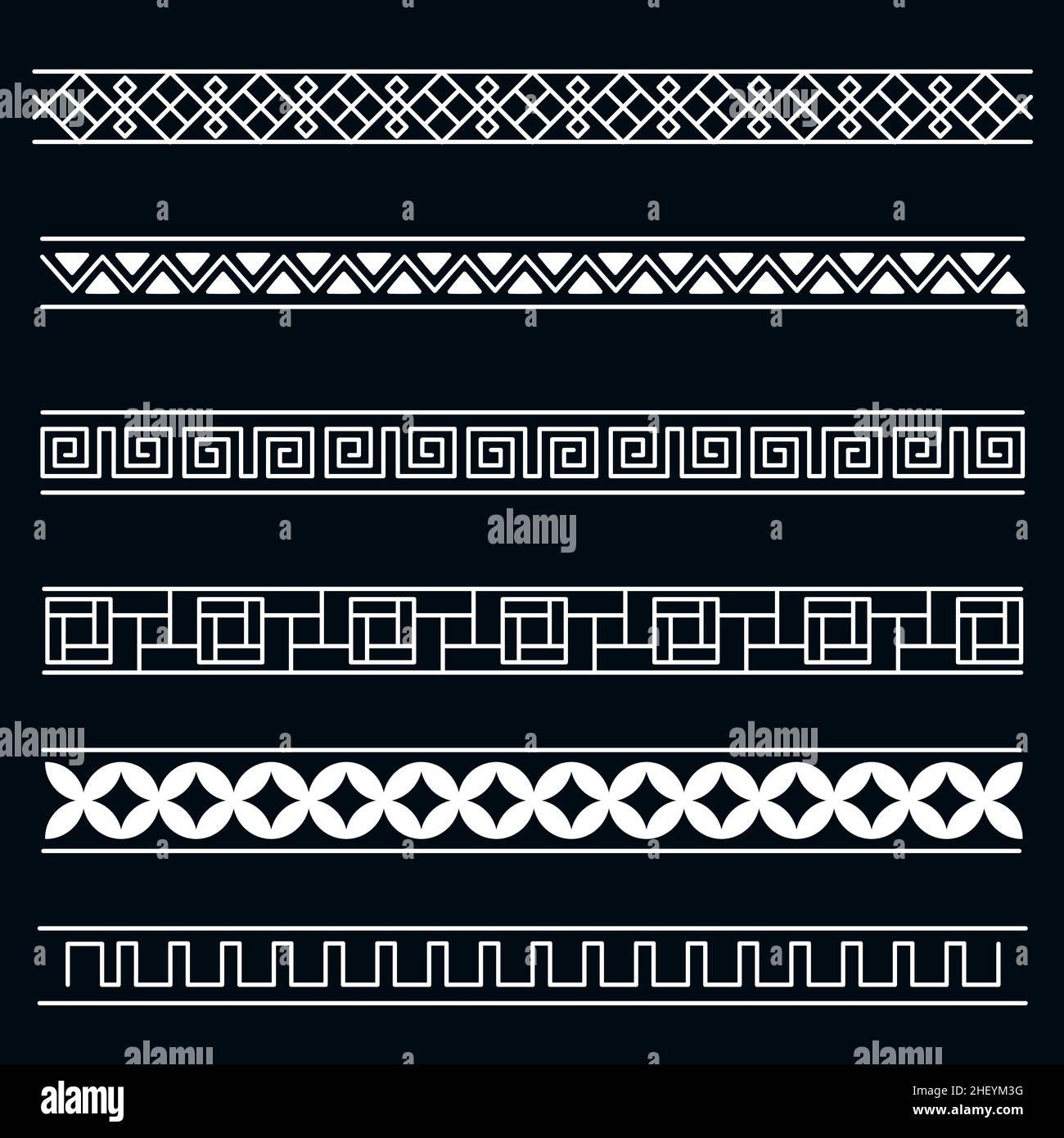 Hand drawn greek border set Vector illustration Stock Vector Image ...