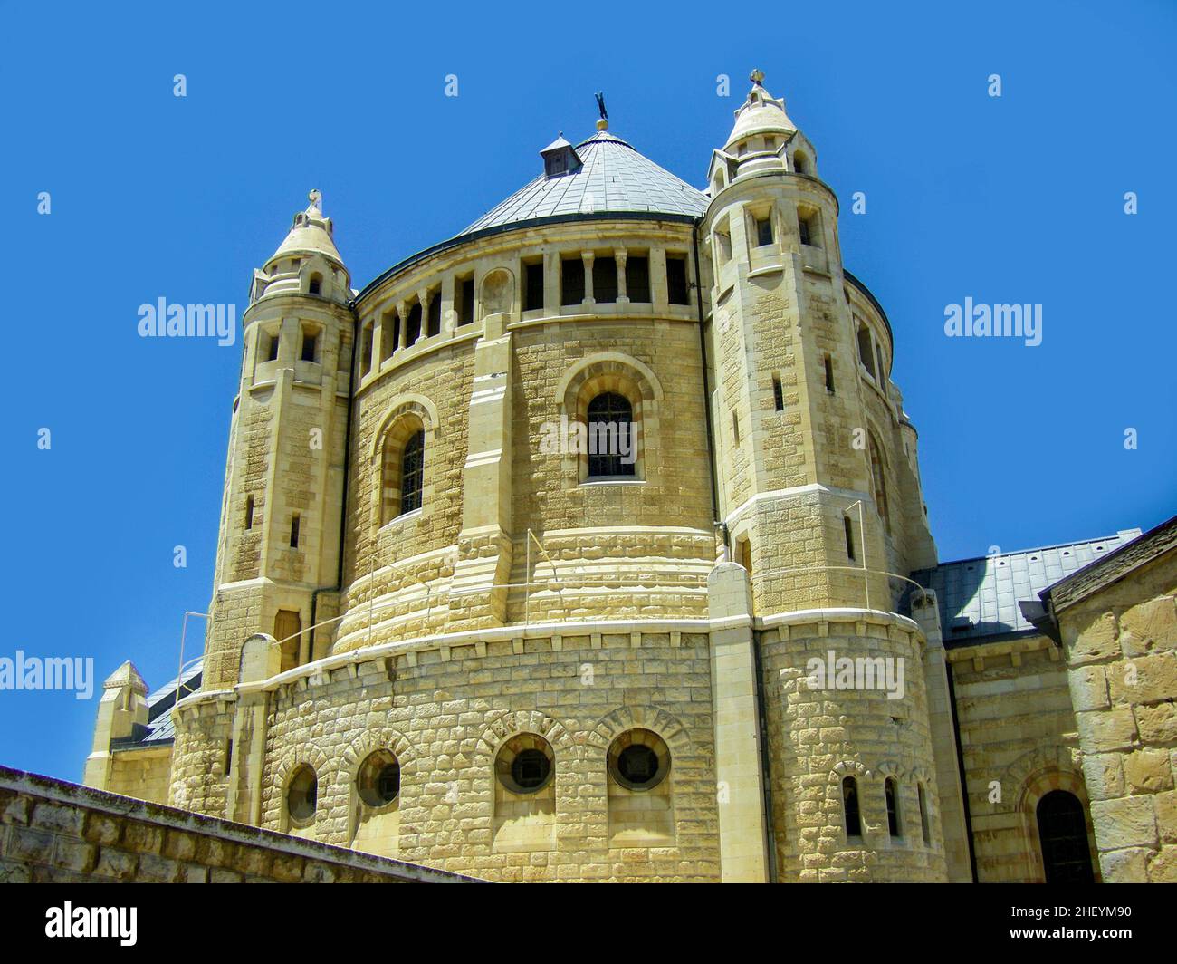 Israel. Jerusalem. Old city. The south wall. Dormition Monastery (Assumption) on Mount Zion Stock Photo