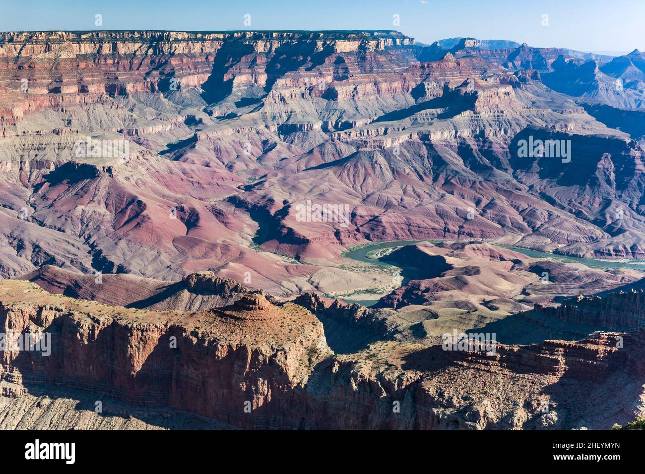 Grand canyon at sunset with river Colorado Stock Photo
