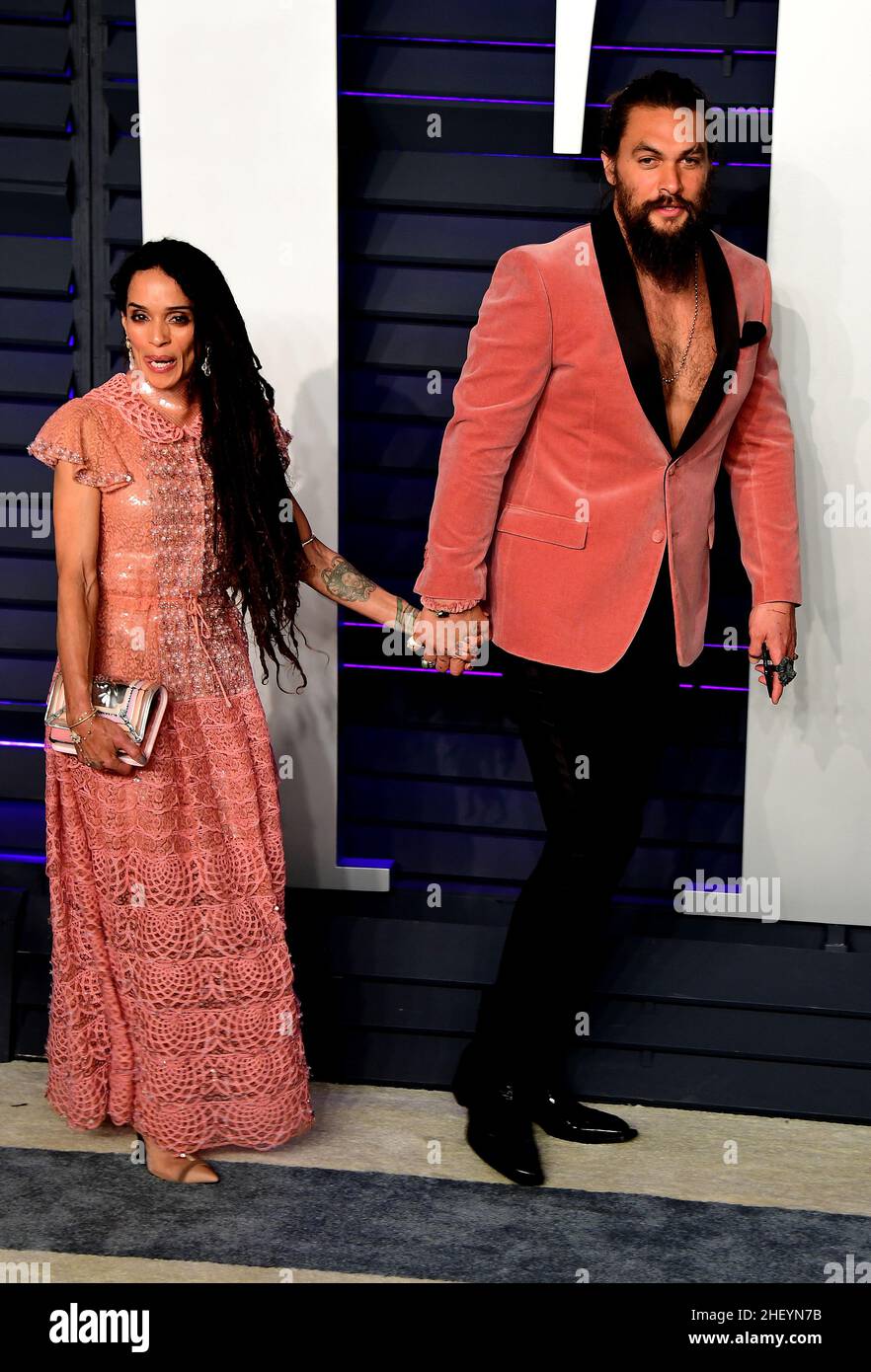 File photo dated 24/02/2019 of Lisa Bonet (left) and Jason Momoa who has announced that he and Lisa Bonet are separating but said the love between them 'carries on'. The 42-year-old Aquaman star said the couple are sharing the news so they can go about their lives 'with dignity and honesty'. Issue date: Thursday January 13, 2022. Stock Photo