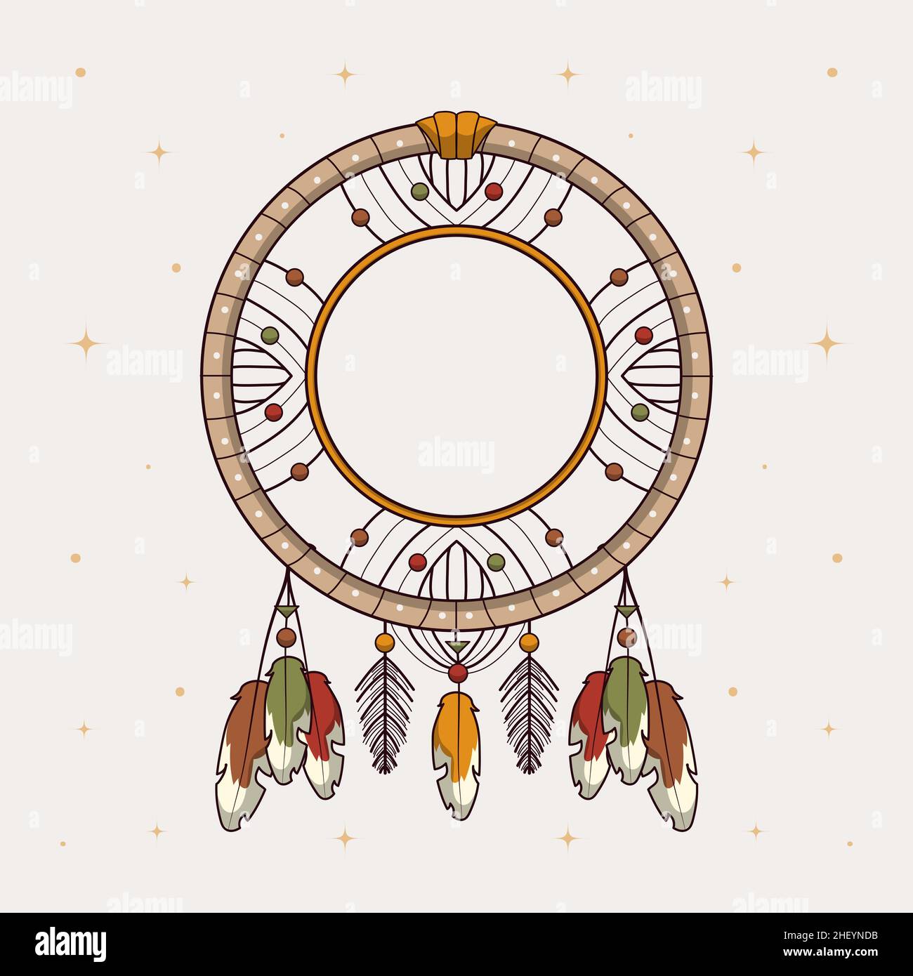 Hand drawn boho frame design Vector illustration Stock Vector Image ...