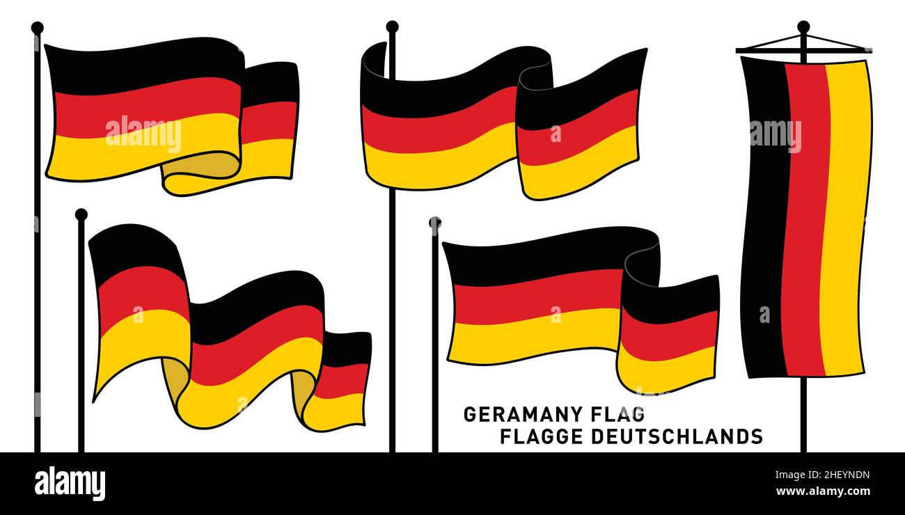 Germany flags collection. Vector and illustration. Stock Vector