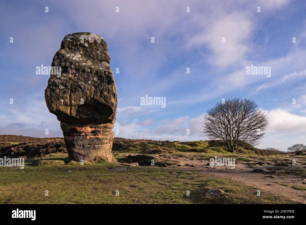 Cork Stone, Stanton Moor, Derbyshire Peak District Stock Photo