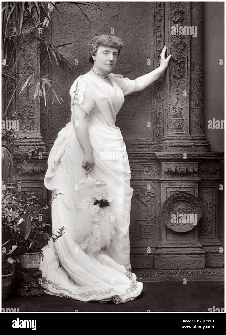 Frances Hodgson Burnett (1849-1924), British Novelist and Playwright, portrait photograph by Herbert Rose Barraud, circa 1895 Stock Photo