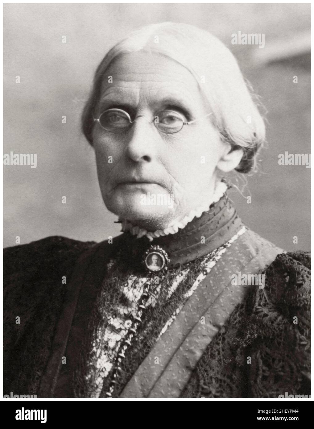 Susan B Anthony, (1820-1906), American social reformer, women's rights activist, suffragist, portrait photograph by Theodore C. Marceau, 1898 Stock Photo