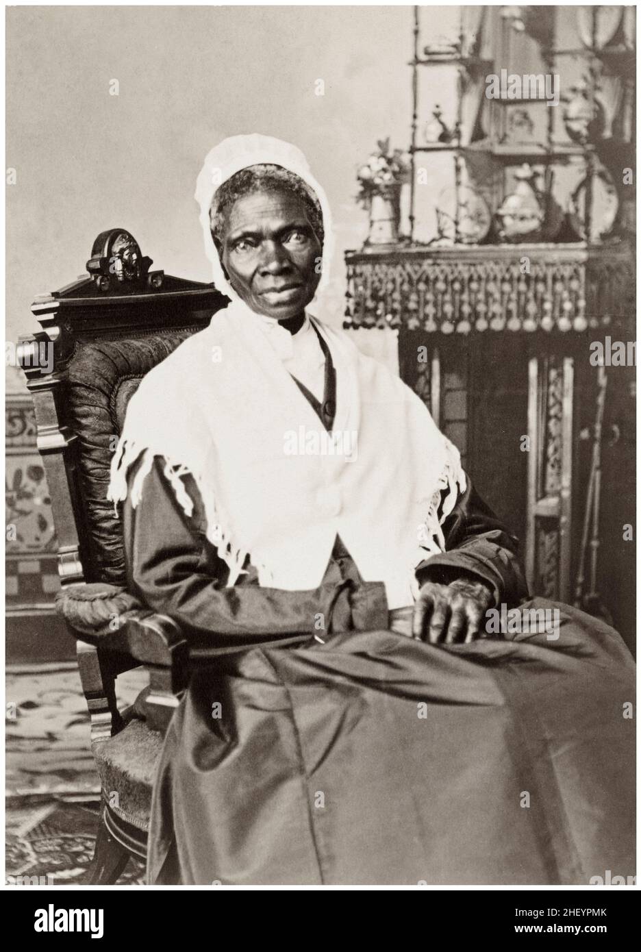 Sojourner Truth (c.1797-1883), Anti Slavery movement campaigner, Abolitionist and preacher, portrait photograph by Randall Studio, circa 1870 Stock Photo