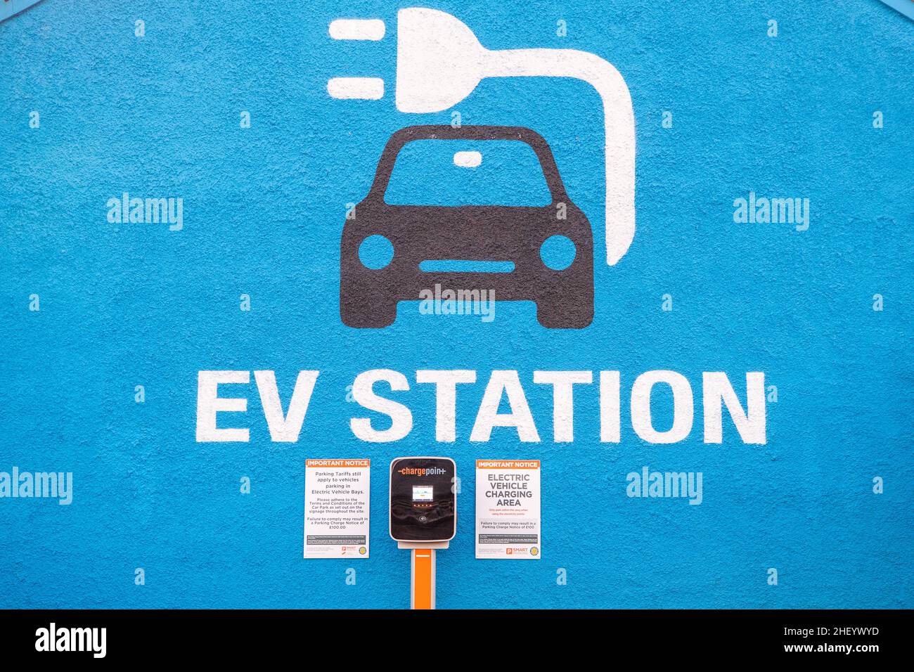 Electric car charging station and points in Belfast, Northern Ireland