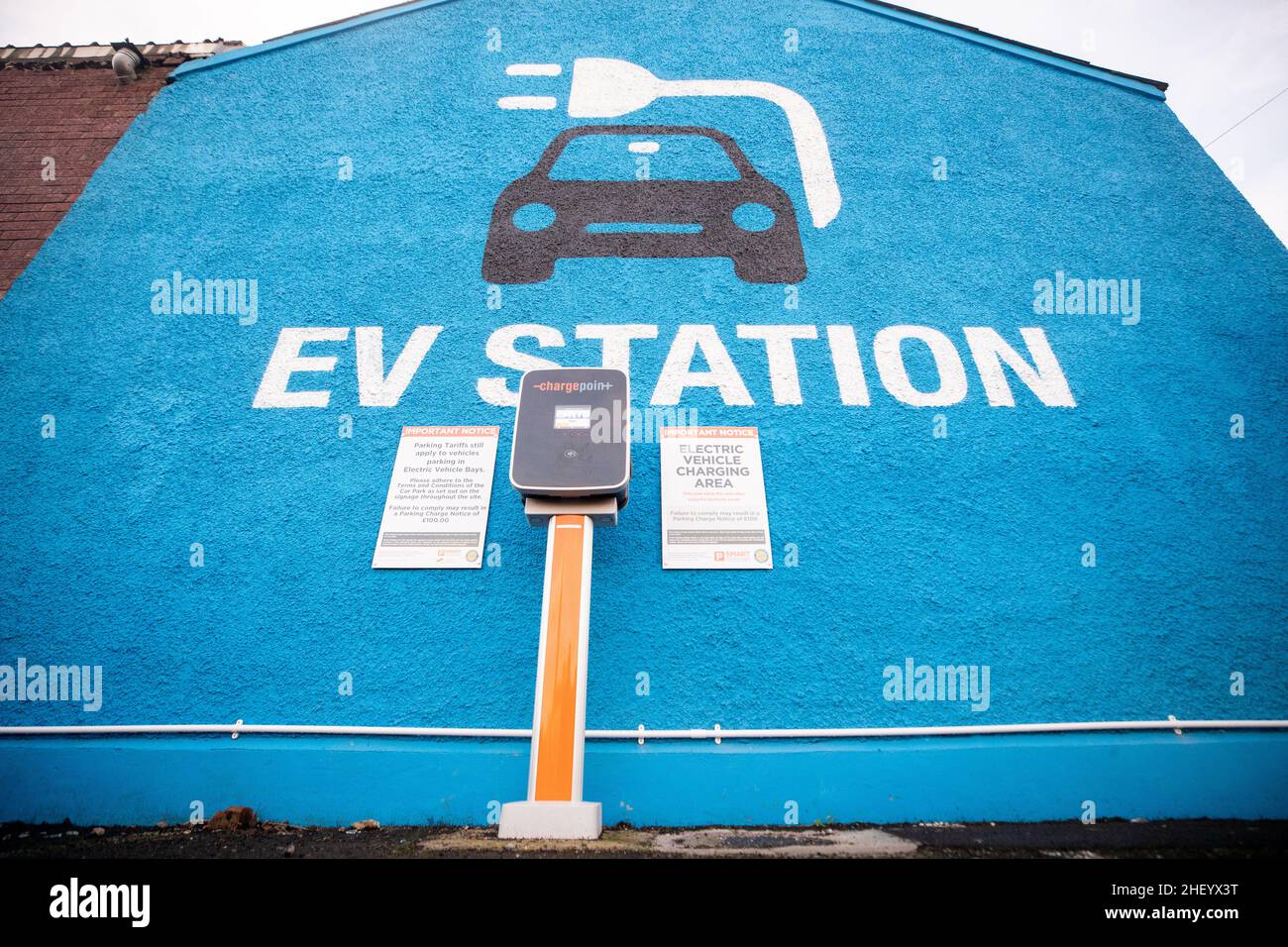 Electric car charging station and points in Belfast, Northern Ireland