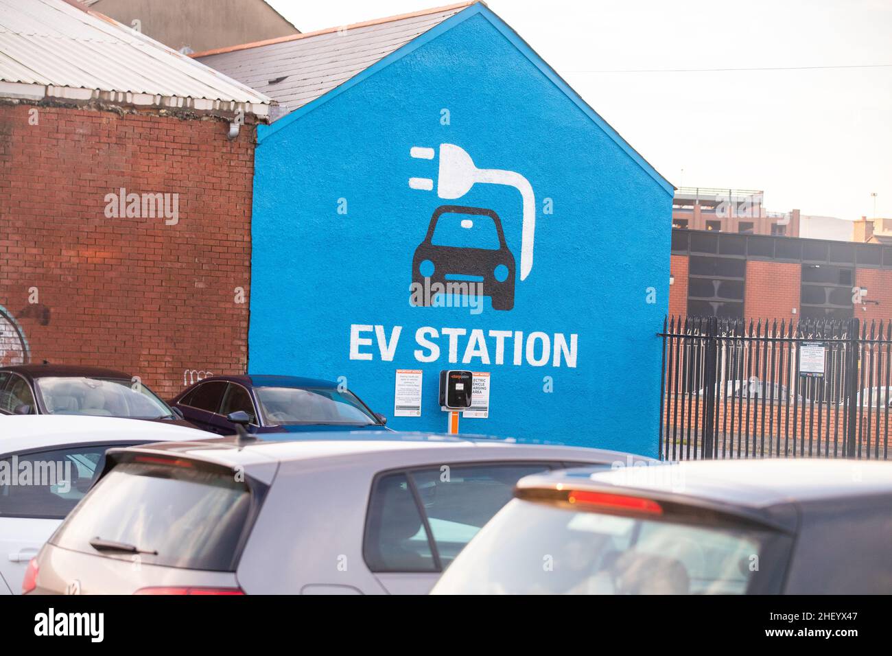 Electric car charging station and points in Belfast, Northern Ireland