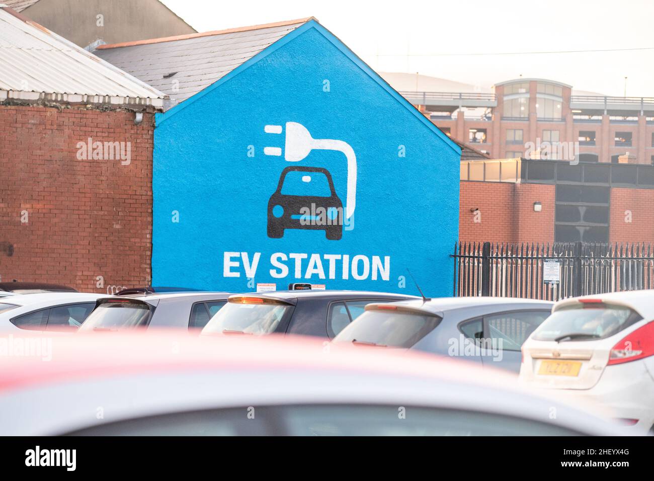 Electric car charging station and points in Belfast, Northern Ireland