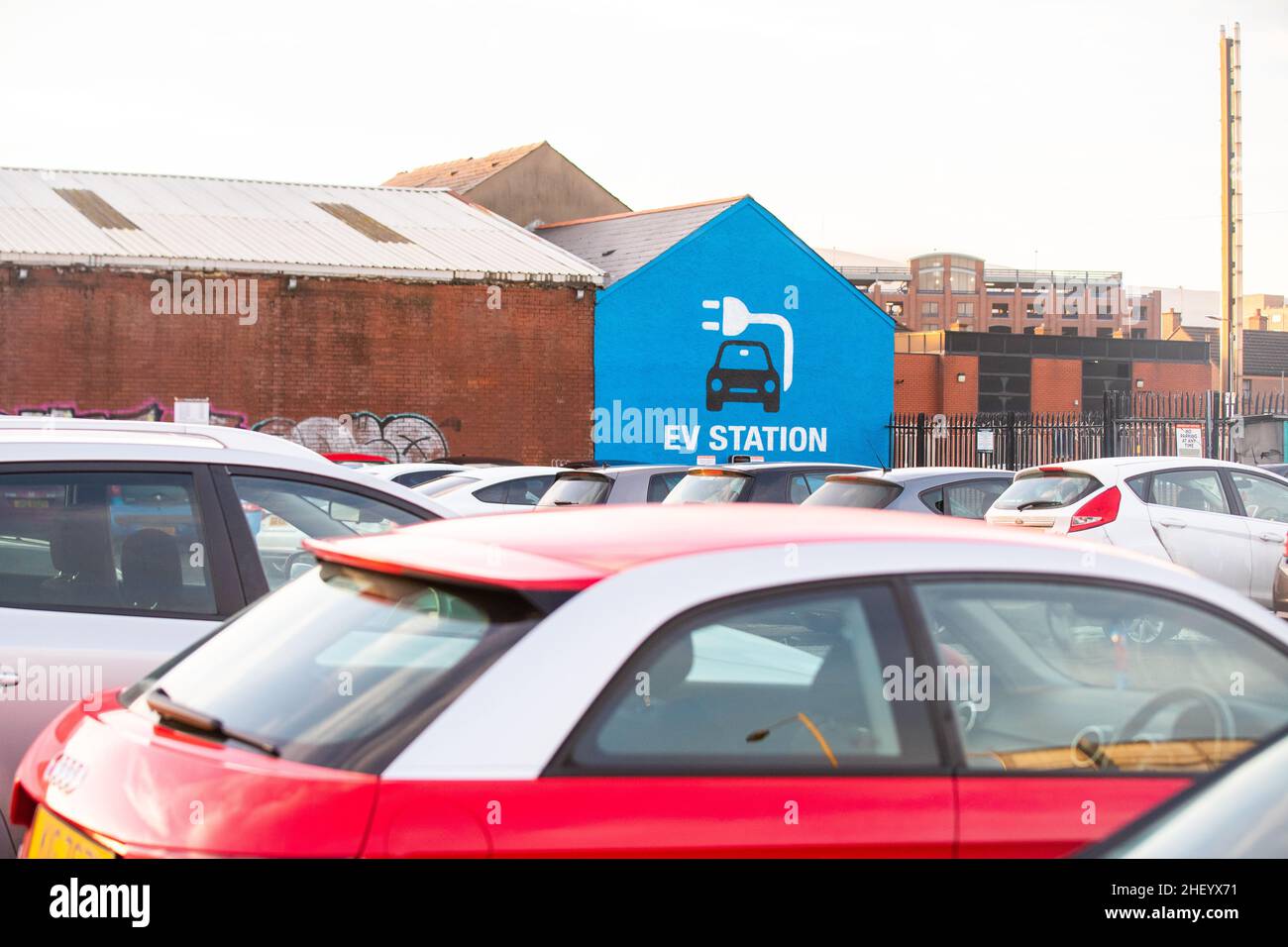 Electric car charging station and points in Belfast, Northern Ireland