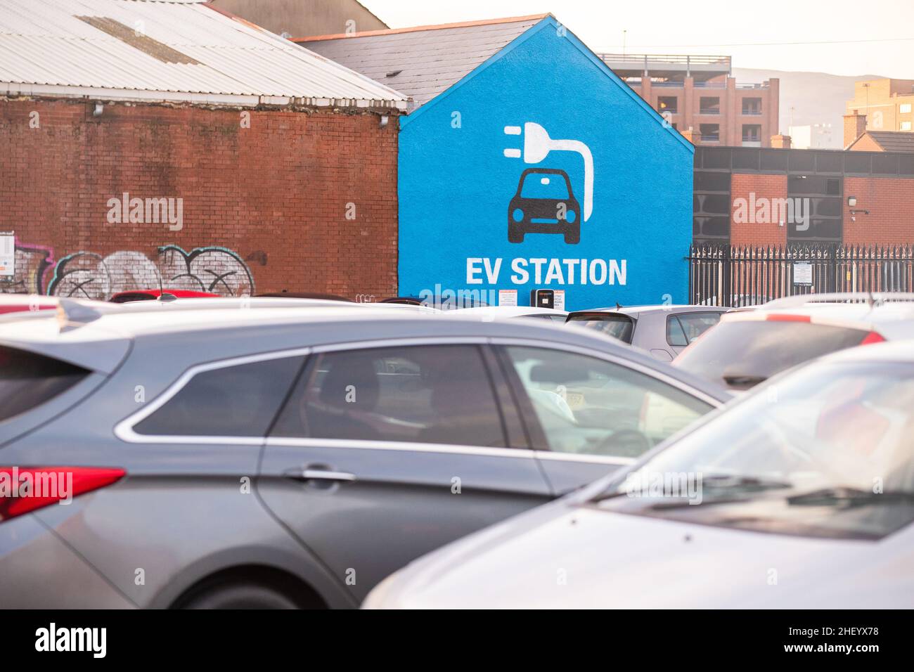 Electric car charging station and points in Belfast, Northern Ireland