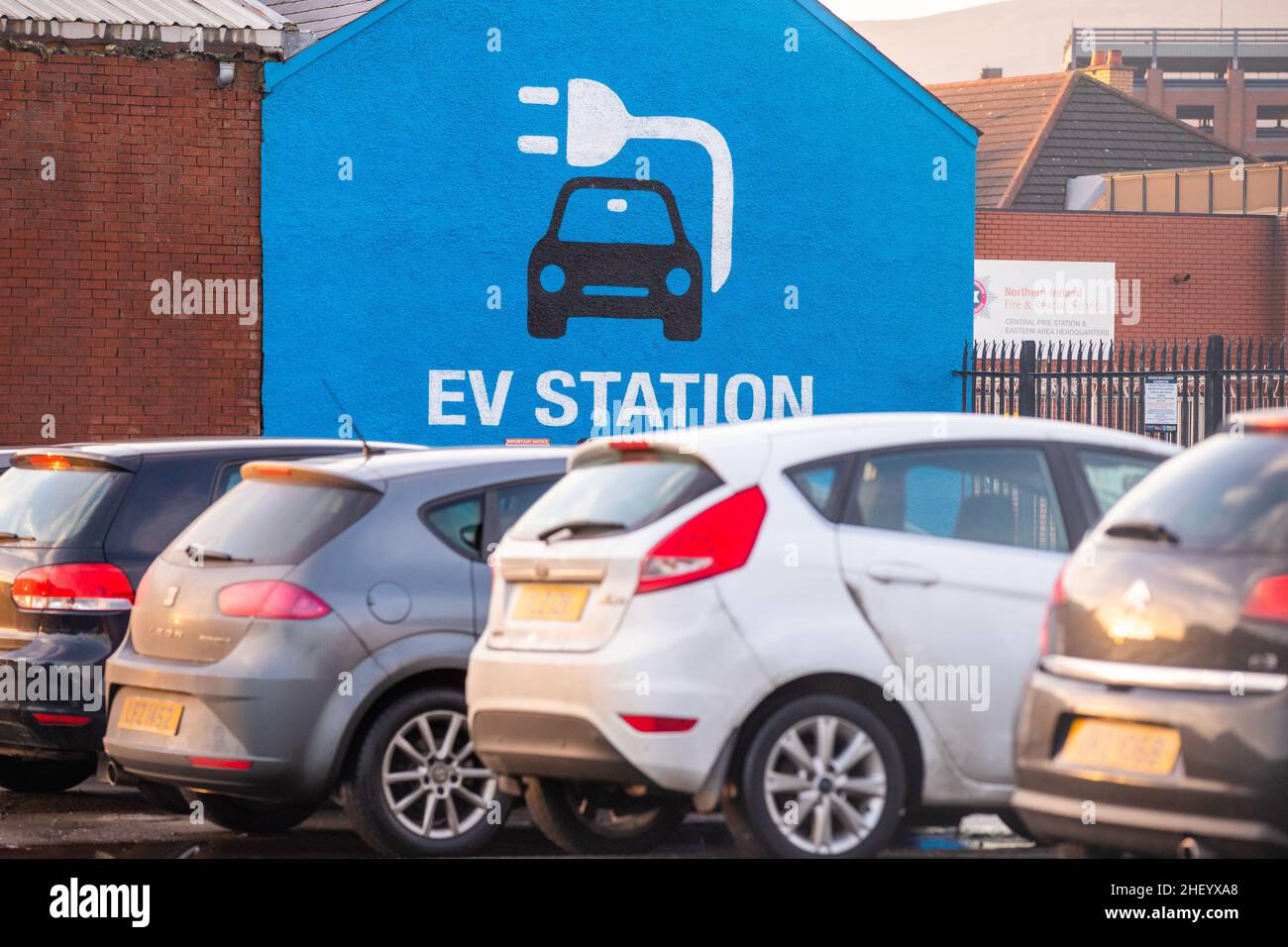 Electric car charging station and points in Belfast, Northern Ireland