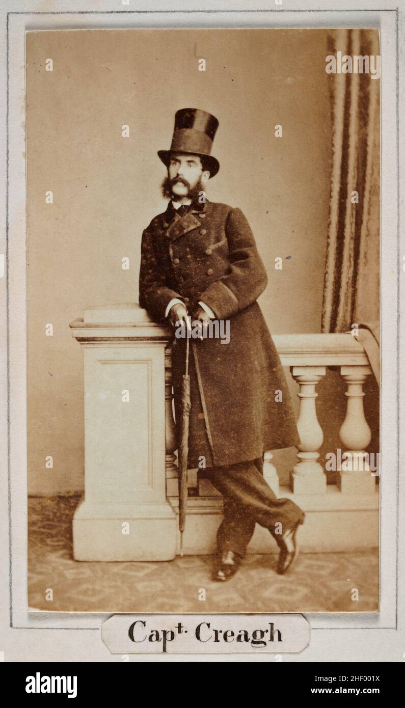 Vintage photograph of Captain Creagh, possibly Garrett O'Moore Creagh VC a British Army officer and an Irish recipient of the Victoria Cross, Second Anglo-Afghan War, late1860s, early 1870s Stock Photo