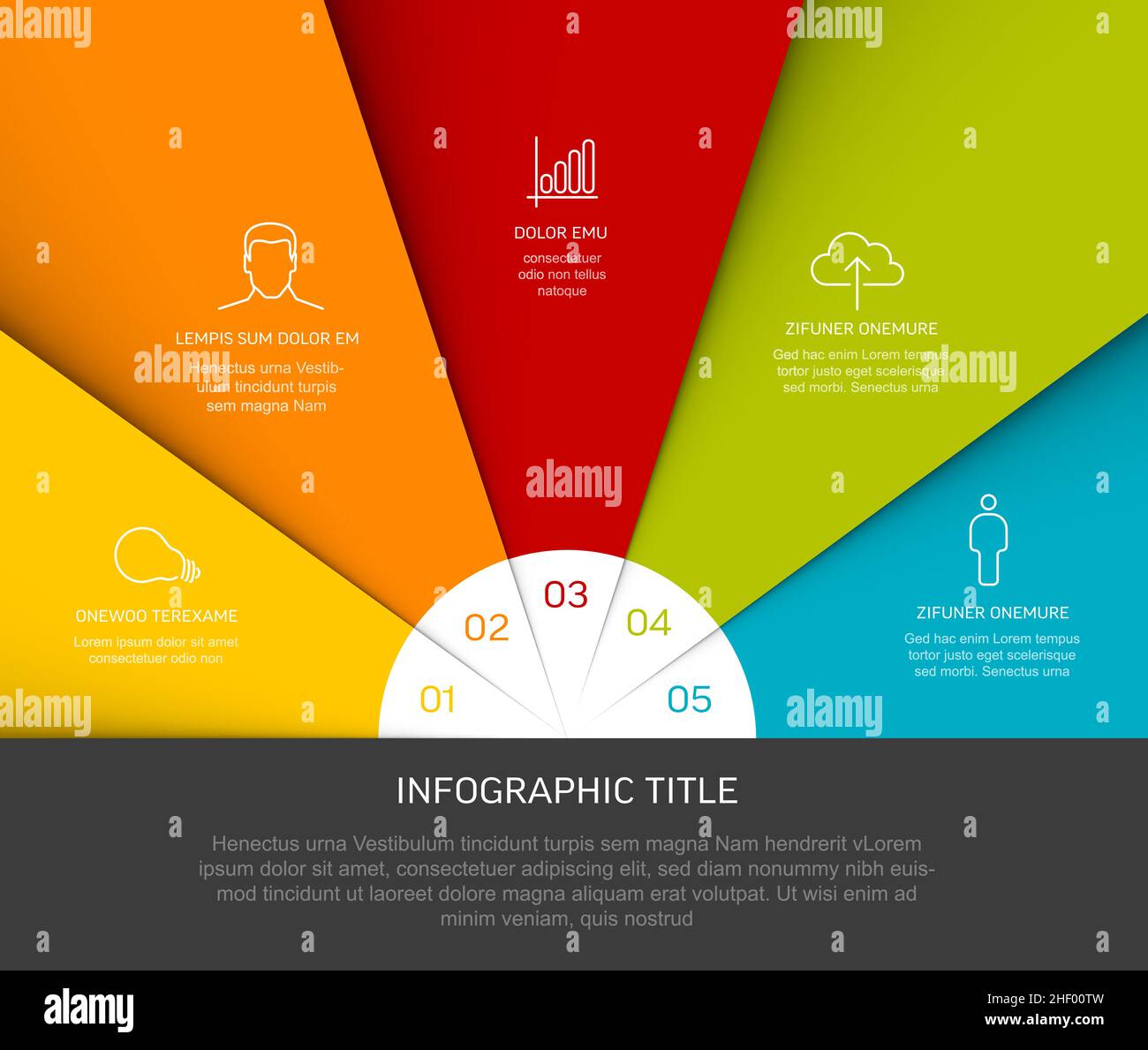Vector multipurpose Infographic template with five elements ...