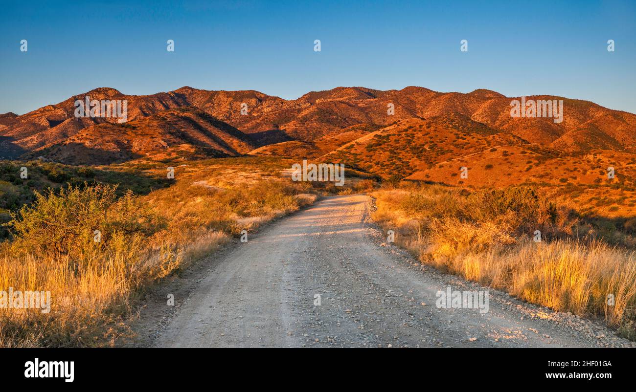Santa Catalina Mountains, at sunrise, Mt Lemmon Highway, FS 38 road