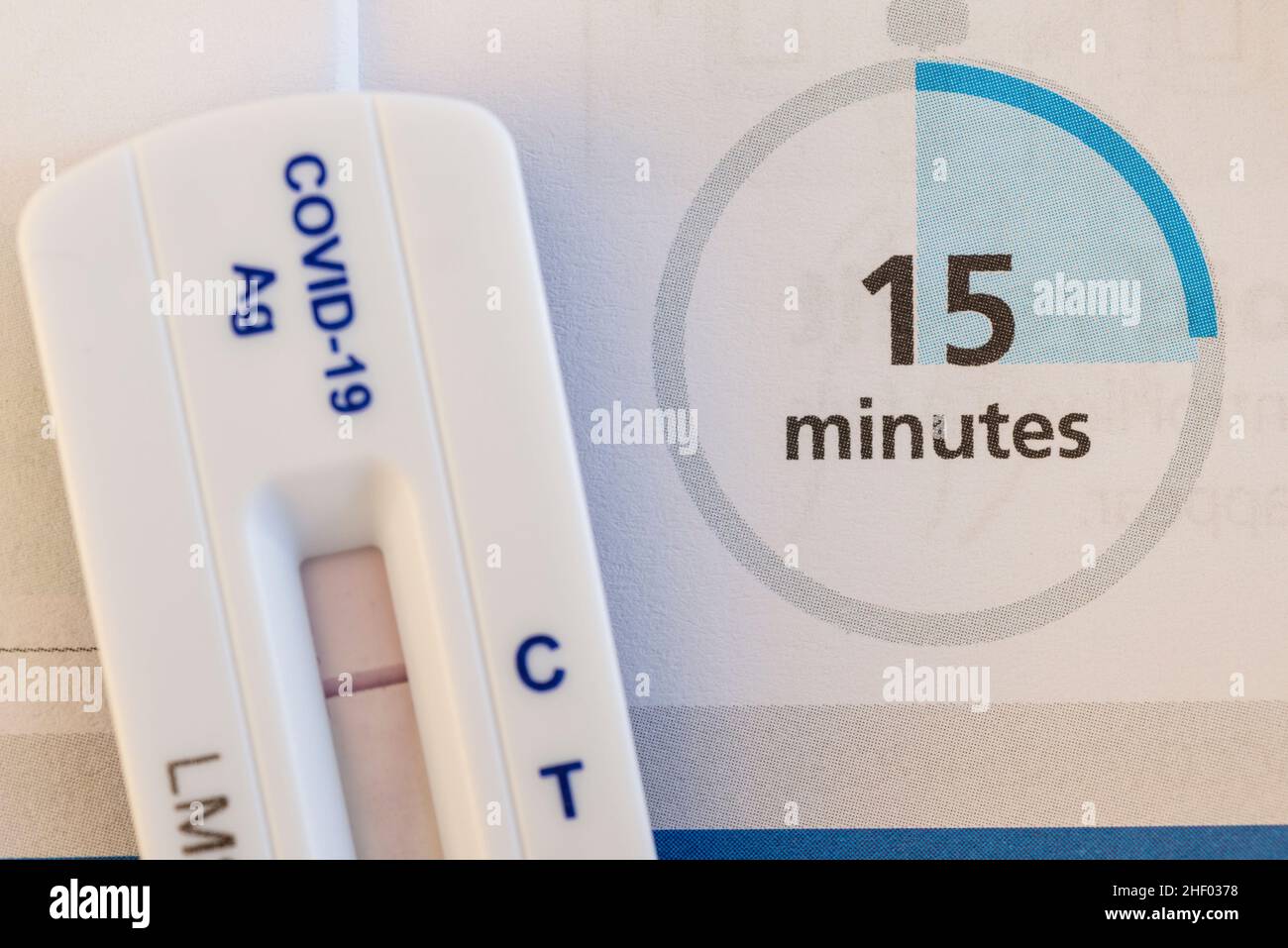 Rapid Covid 19 (Angtigen) Self Test Kit, UK Stock Photo