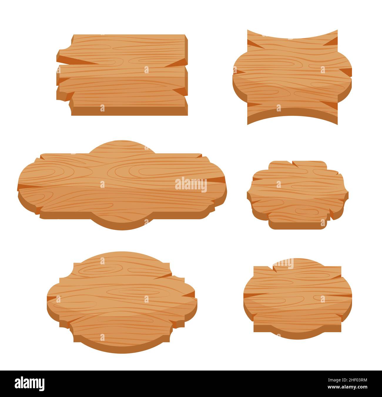 Set of 6 shapes wooden sign boards. Vector illustration EPS10 Stock ...