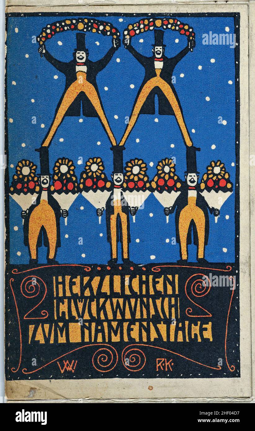 Congratulations on Your Name Day (Herzlichen Glückwunsch zum Namenstage)  Rudolf Kalvach (Austrian, Vienna 1883–1932 Kosmanos) Stock Photo