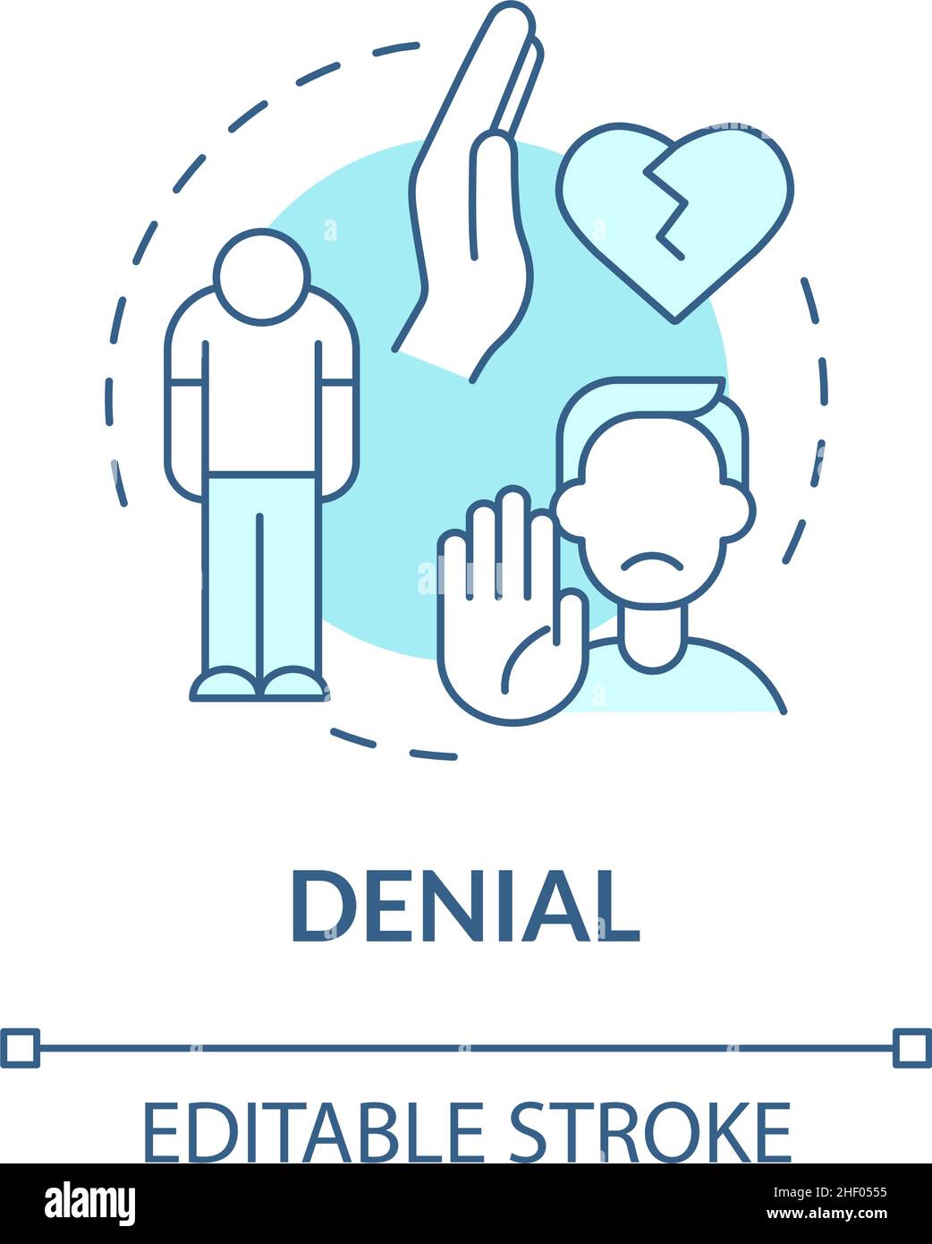 Denial turquoise concept icon Stock Vector Image & Art - Alamy