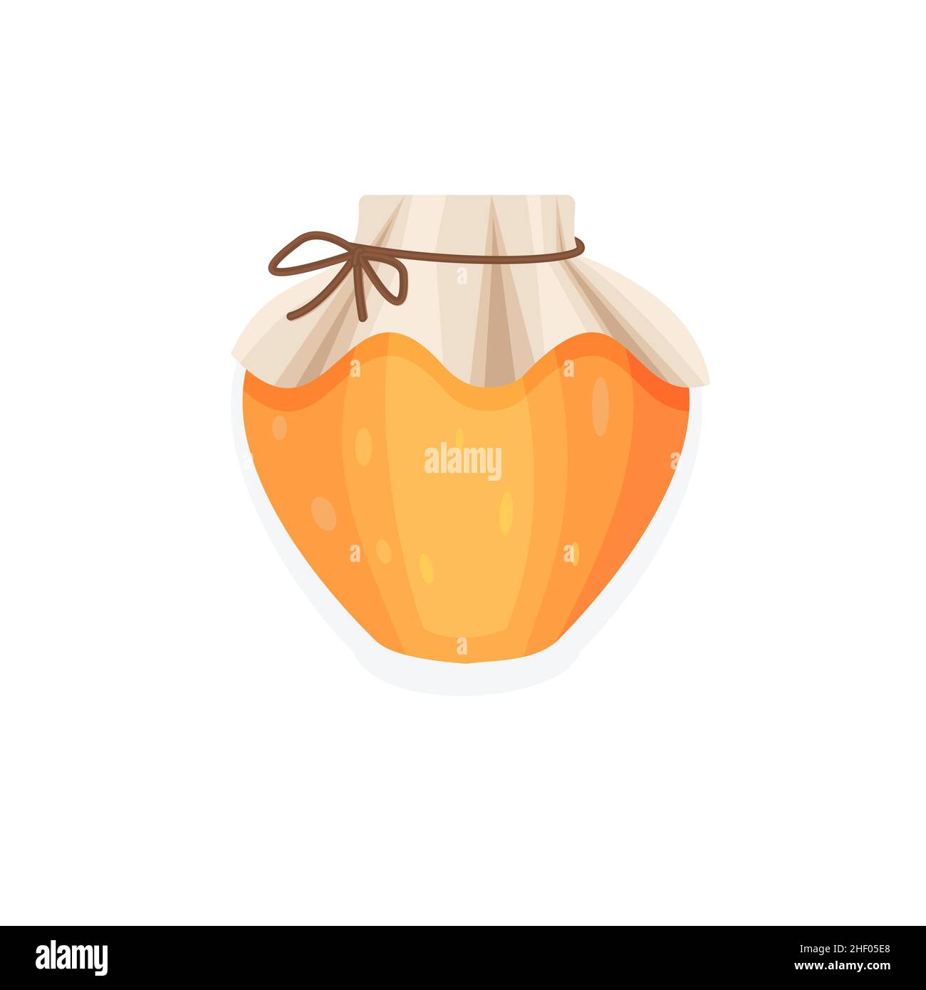 Vector cartoon style glass honey jar. Isolated on white background. esp Stock Vector