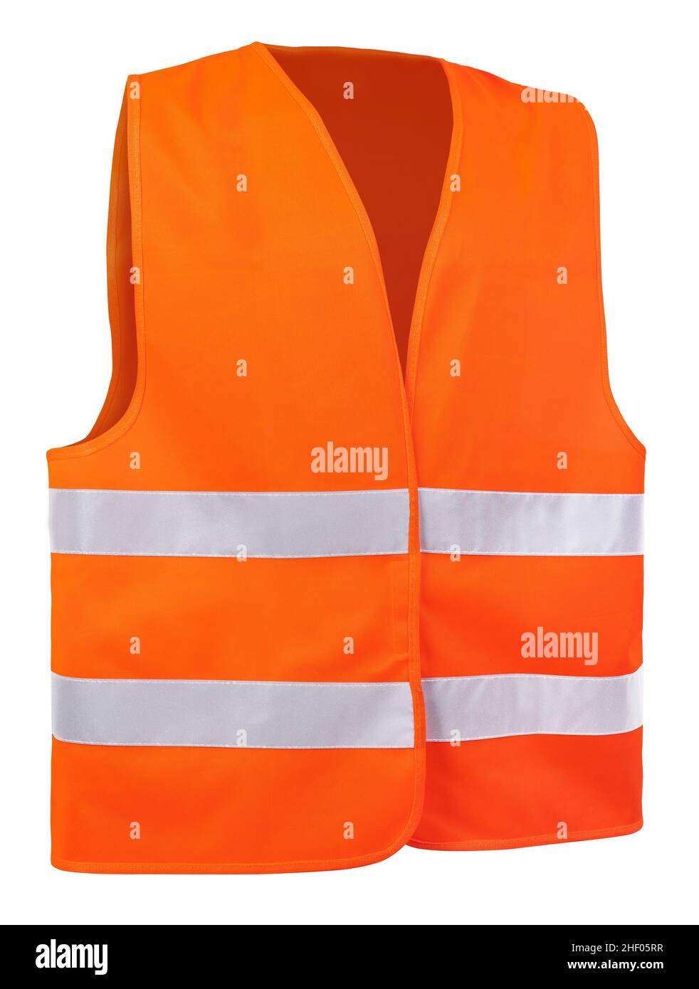 Safety warning signal vest with reflective stripes isolated Stock Photo ...