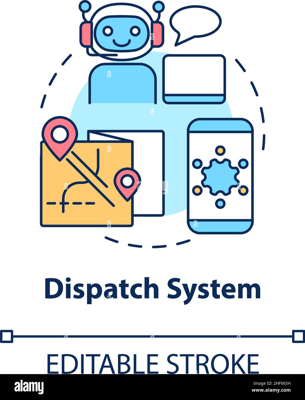 Dispatch system concept icon Stock Vector Image & Art - Alamy