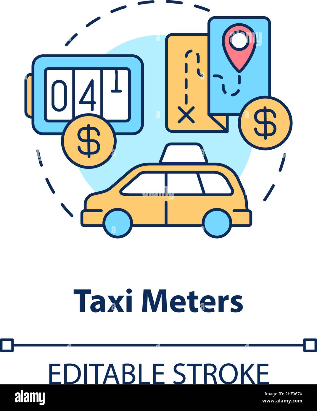 Taxi meters concept icon Stock Vector Image & Art Alamy