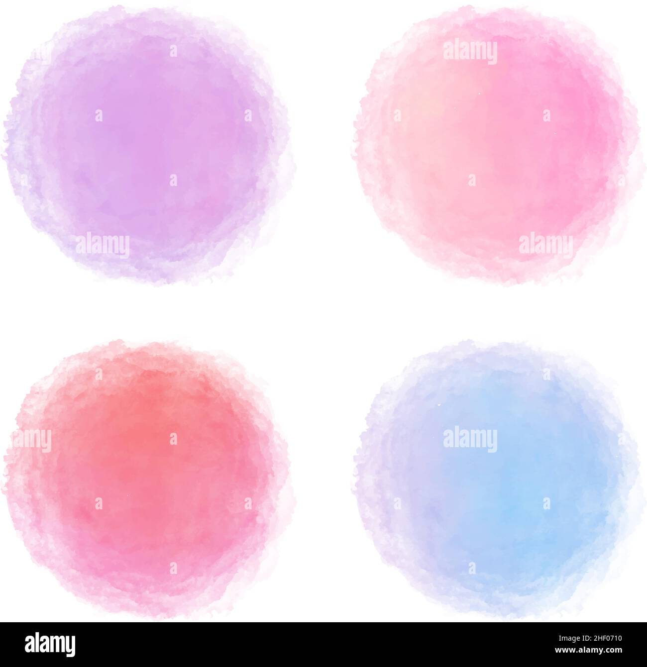 Watercolor palette with pastel colors. Vector. Set of Aquarelle shapes