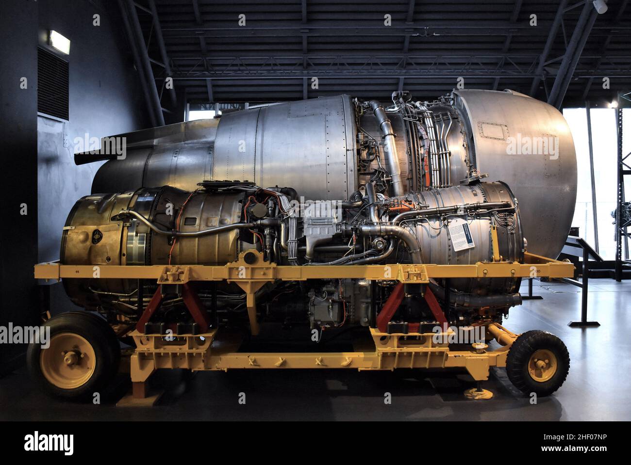 The Rolls-Royce RB211 - turbofan jet engine displayed at Science Museum in London UK. Stock Photo