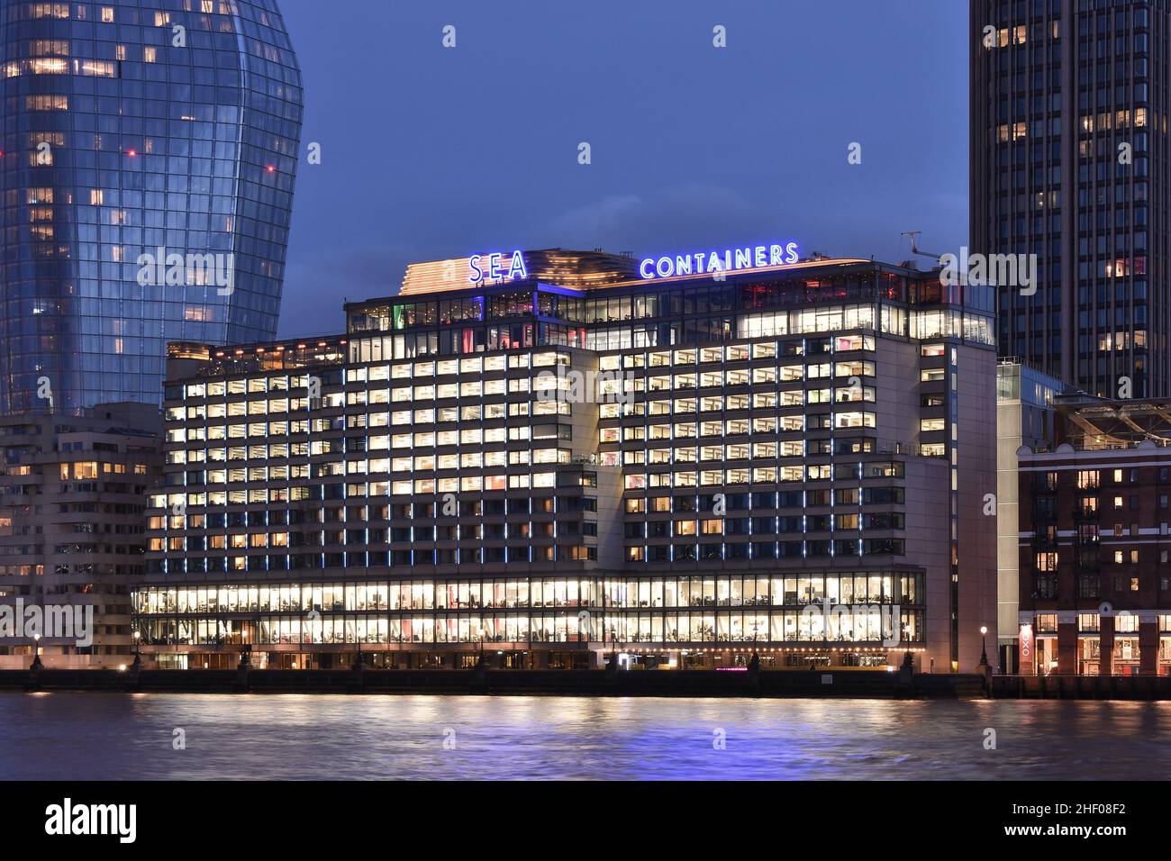 Sea Containers House with South Bank Tower and One Blackfriars modern