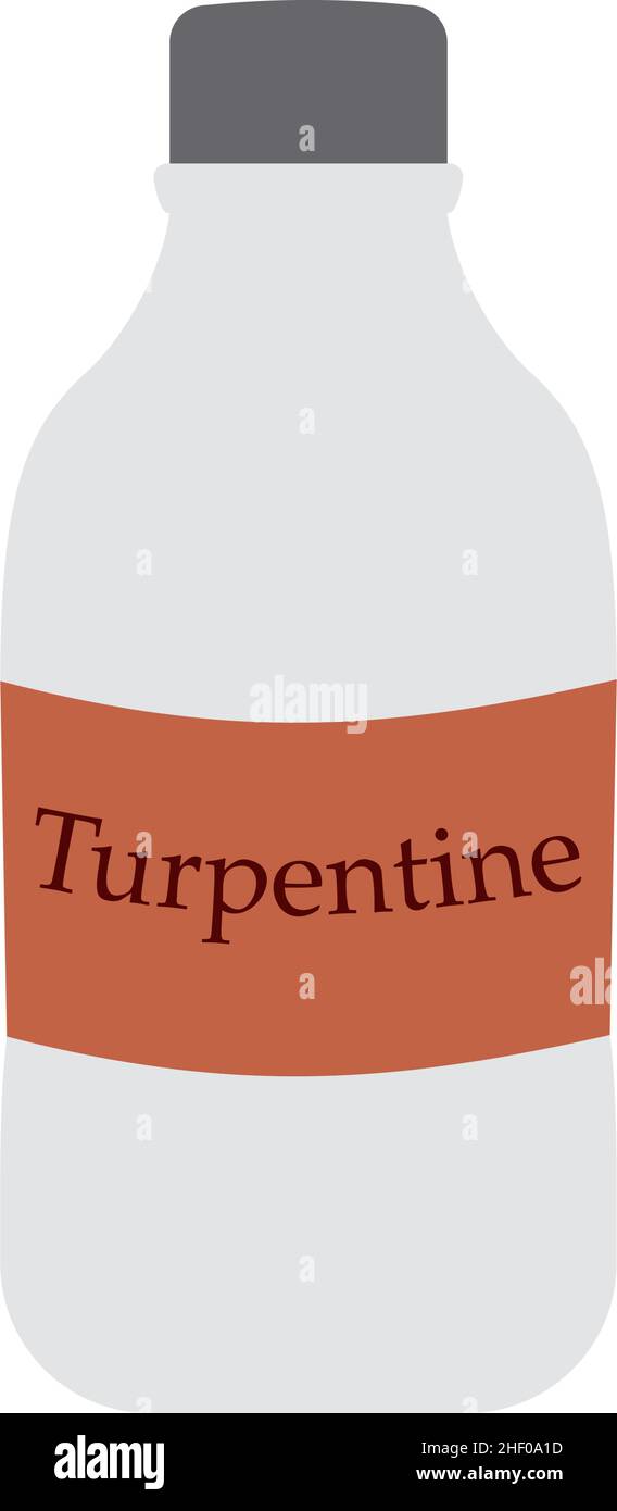 Turpentine Icon. Flat Color Design. Vector Illustration. Stock Vector